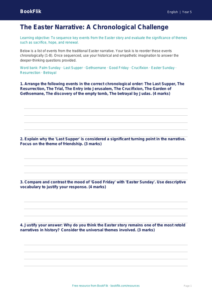 Free Easter Story Activity Sheet | Year 5 Greater Depth | BookFlik