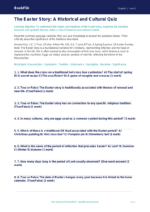 Free Easter Story Quiz | Year 5 Greater Depth | BookFlik