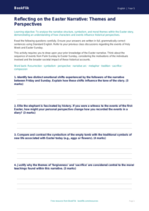 Free Easter Story Worksheet | Year 5 Greater Depth | BookFlik
