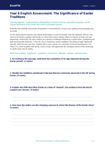 Free Easter Story Assessment | Year 6 Core | BookFlik
