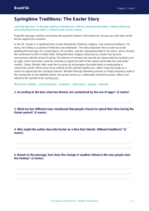 Free Easter Story Comprehension | Year 6 Core | BookFlik
