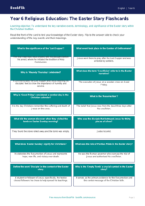 Free Easter Story Flashcards | Year 6 Core | BookFlik
