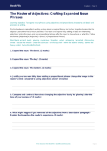 Free Expanded Noun Phrases Activity Sheet | Year 5 Greater Depth | BookFlik