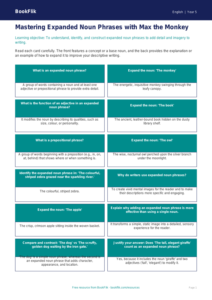 Free Expanded Noun Phrases Flashcards | Year 5 Greater Depth | BookFlik