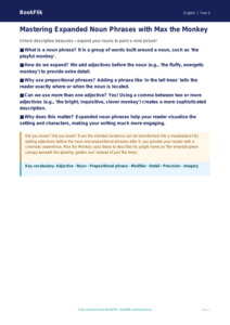 Free Expanded Noun Phrases Poster | Year 5 Greater Depth | BookFlik