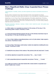 Free Expanded Noun Phrases Quiz | Year 5 Greater Depth | BookFlik