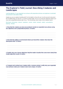 Free Expanded Noun Phrases Template | Year 5 Greater Depth | BookFlik