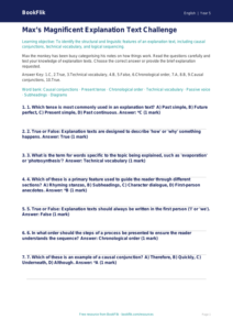 Free Explanation Texts Quiz | Year 5 Greater Depth | BookFlik