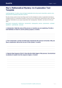 Free Explanation Texts Template | Year 5 Greater Depth | BookFlik