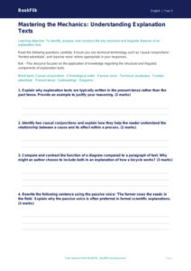 Free Explanation Texts Worksheet | Year 5 Greater Depth | BookFlik