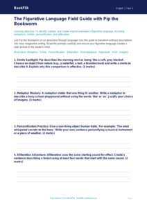 Free Figurative Language Template | Year 5 Greater Depth | BookFlik