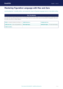 Free Figurative Language Word Mat | Year 5 Greater Depth | BookFlik