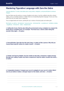 Free Figurative Language Writing Frame | Year 5 Greater Depth | BookFlik