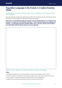 Free Figurative Language Drawing Sheet | Year 6 Core | BookFlik