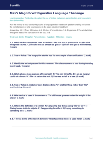 Free Figurative Language Quiz | Year 6 Core | BookFlik