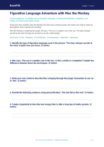 Free Figurative Language Worksheet | Year 6 Core | BookFlik