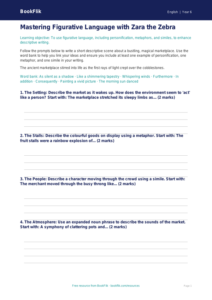 Free Figurative Language Writing Frame | Year 6 Core | BookFlik
