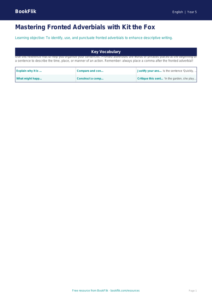 Free Fronted Adverbials Word Mat | Year 5 Greater Depth | BookFlik