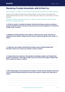 Free Fronted Adverbials Worksheet | Year 5 Greater Depth | BookFlik