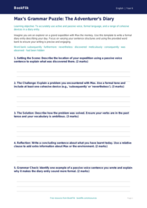 Free Grammar Template | Year 6 Core | BookFlik