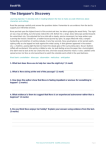 Free Inference Comprehension Worksheet | Year 6 Core | BookFlik