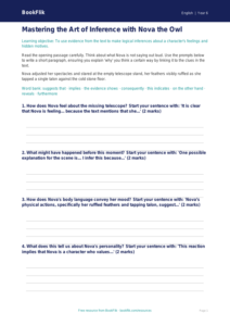 Free Inference Writing Frame | Year 6 Core | BookFlik