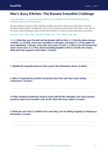 Free Instructions Activity Sheet | Year 3 Core | BookFlik