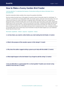 Free Instructions Comprehension | Year 3 Core | BookFlik