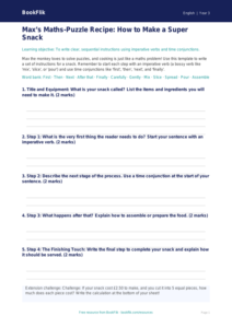 Free Instructions Template | Year 3 Core | BookFlik