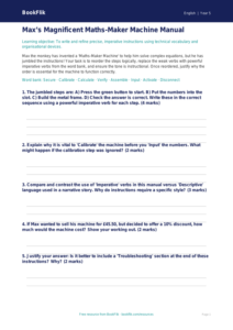 Free Instructions Activity Sheet | Year 5 Greater Depth | BookFlik