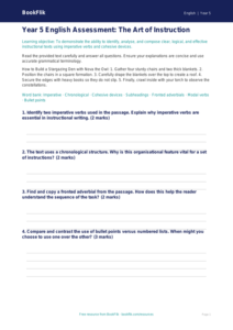 Free Instructions Assessment | Year 5 Greater Depth | BookFlik