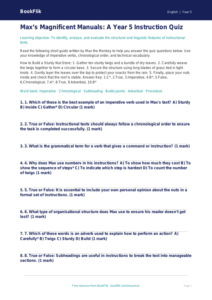 Free Instructions Quiz | Year 5 Greater Depth | BookFlik