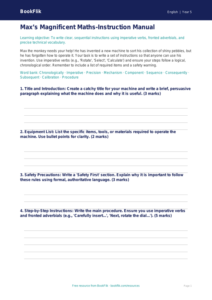 Free Instructions Template | Year 5 Greater Depth | BookFlik