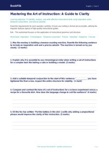 Free Instructions Worksheet | Year 5 Greater Depth | BookFlik