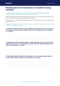 Free Instructions Writing Frame | Year 5 Greater Depth | BookFlik