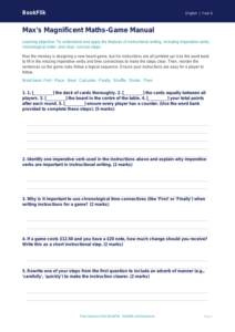 Free Instructions Activity Sheet | Year 6 Core | BookFlik