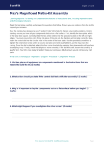 Free Instructions Comprehension | Year 6 Core | BookFlik