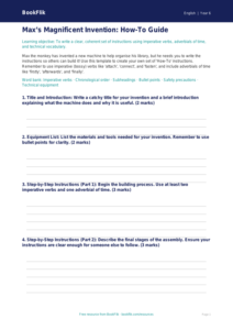 Free Instructions Template | Year 6 Core | BookFlik