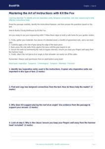 Free Instructions Track Sheet | Year 6 Core | BookFlik