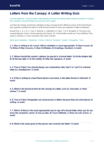 Free Letter Writing Quiz | Year 5 Greater Depth | BookFlik