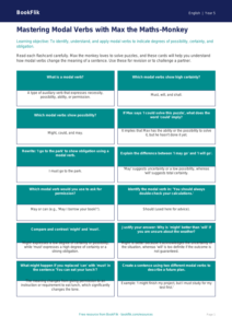 Free Modal Verbs Flashcards | Year 5 Greater Depth | BookFlik