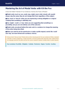 Free Modal Verbs Poster | Year 5 Greater Depth | BookFlik