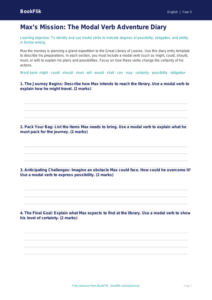 Free Modal Verbs Template | Year 5 Greater Depth | BookFlik