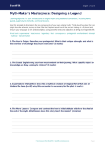 Free Myths And Legends Template | Year 5 Greater Depth | BookFlik