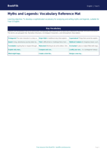 Free Myths And Legends Word Mat | Year 5 Greater Depth | BookFlik