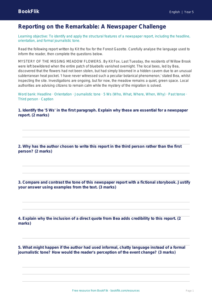 Free Newspaper Writing Track Sheet | Year 5 Greater Depth | BookFlik
