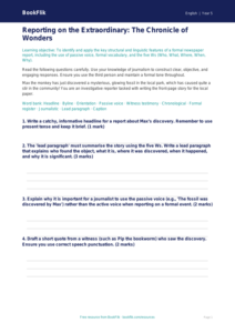 Free Newspaper Writing Worksheet | Year 5 Greater Depth | BookFlik