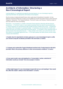Free Non Chronological Reports Activity Sheet | Year 5 Greater Depth | BookFlik