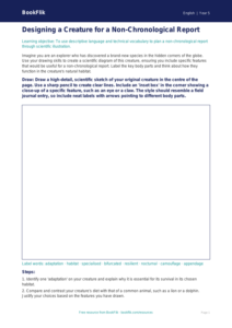 Free Non-Chronological Reports Drawing Sheet | Year 5 Greater Depth | BookFlik