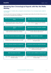 Free Non-Chronological Reports Flashcards | Year 5 Greater Depth | BookFlik